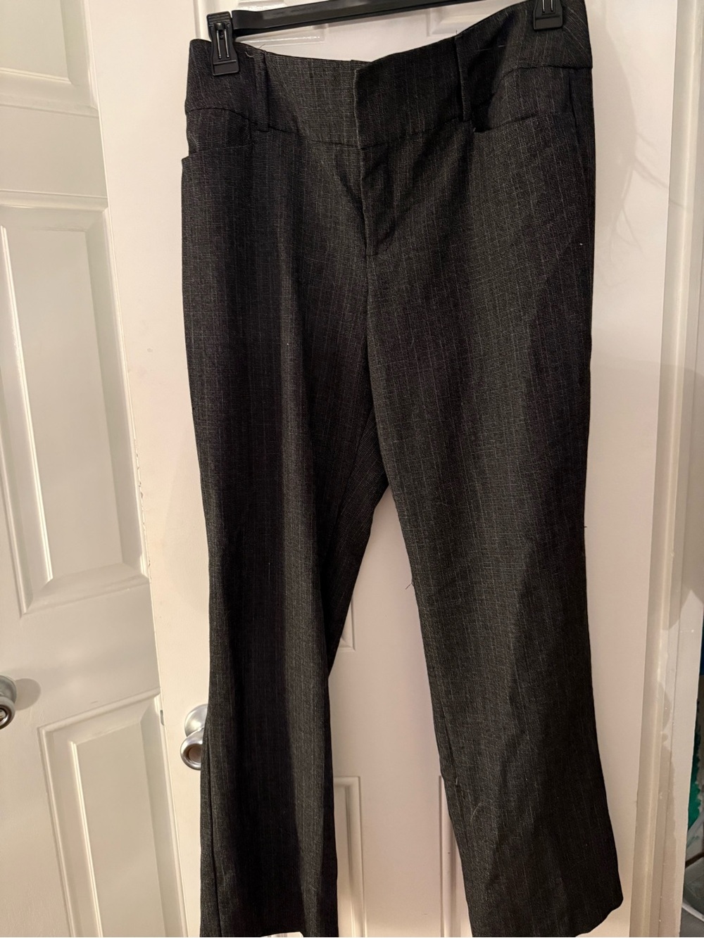 Nine West Charcoal Check Bootcut Dress Pants